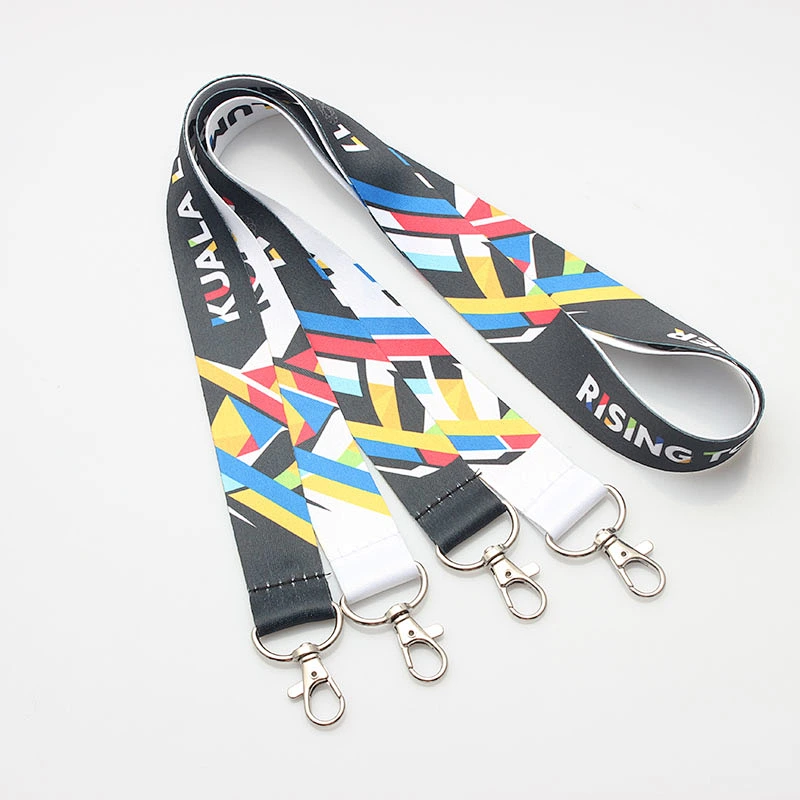 No minimum order red sublimation printing polyester neck lanyard