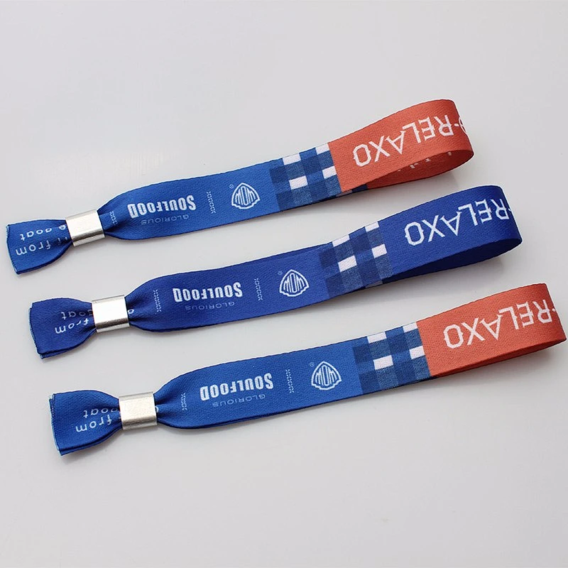 Promotion fabric sublimation security custom wristbands