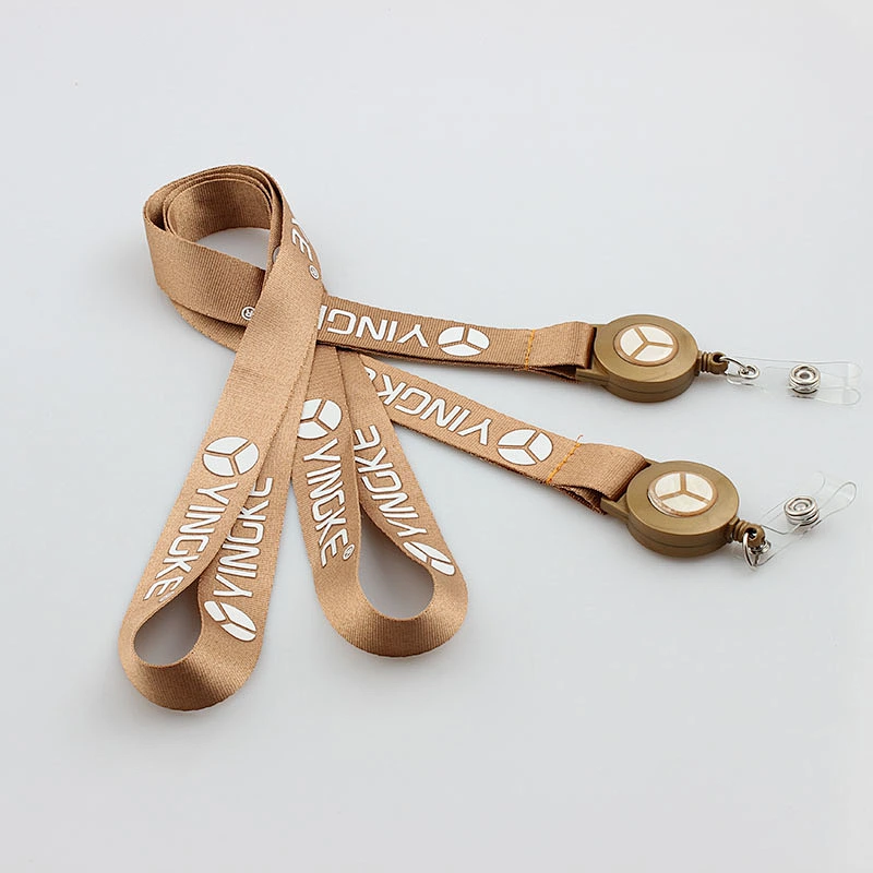 Custom logo promotional polyester neck lanyard with release buckle and metal hook