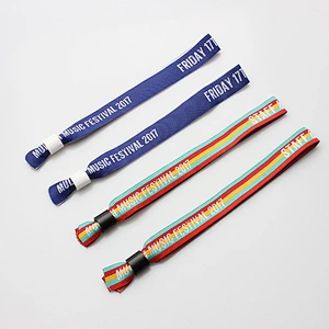 Customized Woven Cloth Wristbands Festival Wrist Tags