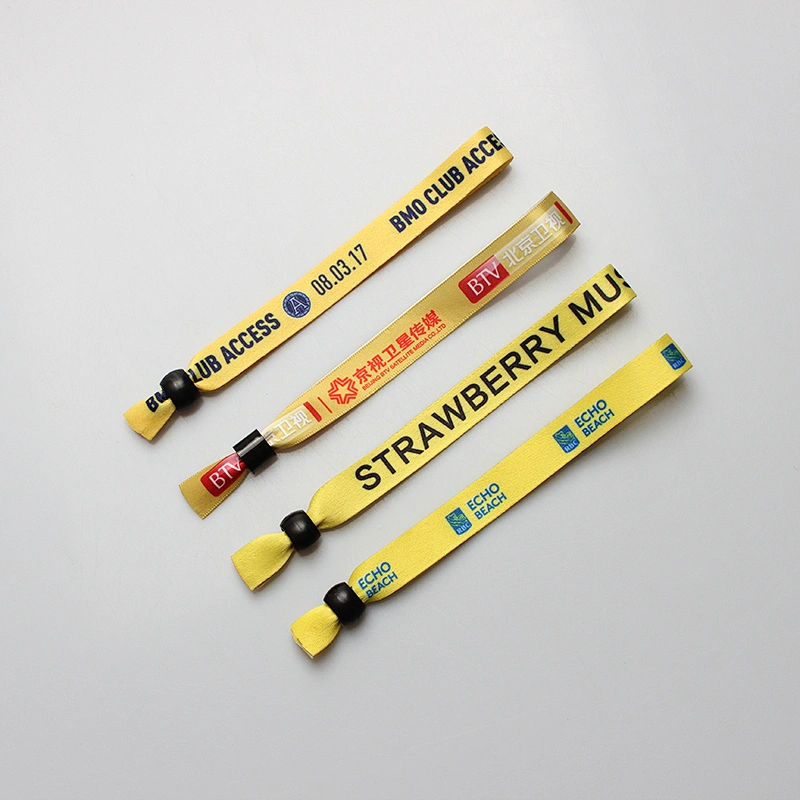 Professional Manufacturer Polyester Label Woven One Time Wristbands, Bracelet For Events One Time