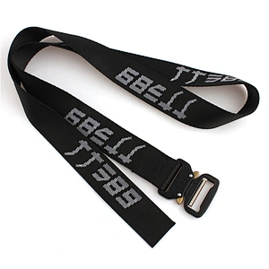 Fashion nylon custom logo fabric woven men belt