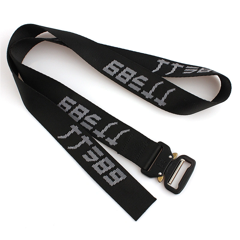 Fashion nylon custom logo fabric woven men belt