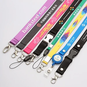 Wholesale polyester neck lanyard with J-hook  minimum order