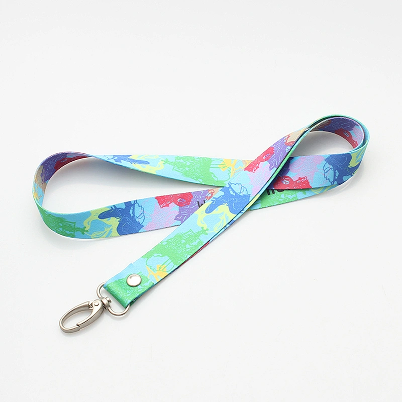 New trend fashion custom printed ribbon lanyard neck strap keychain