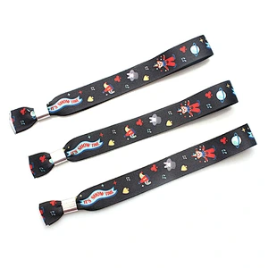 Adjustable soft event polyester printed fabric wristband