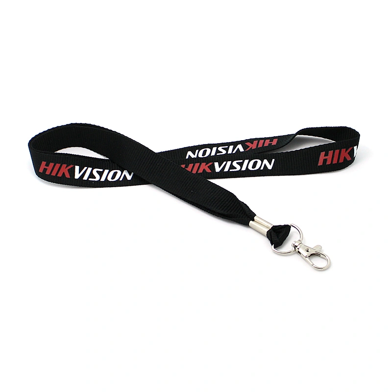 Custom cheap polyester silk screen printing lanyard keychains