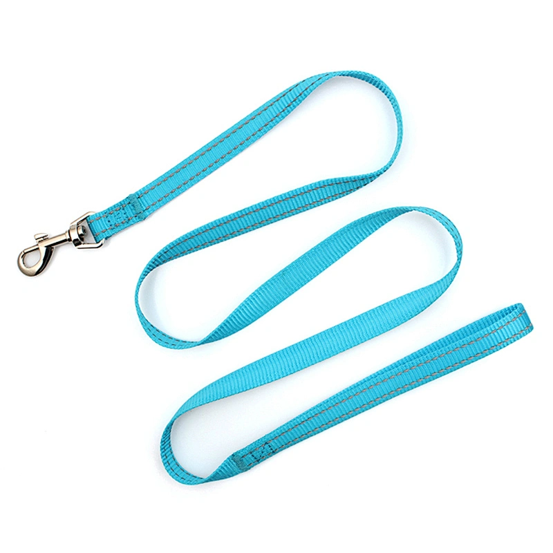 Hot sale custom solid durable nylon reflective blue dog leash