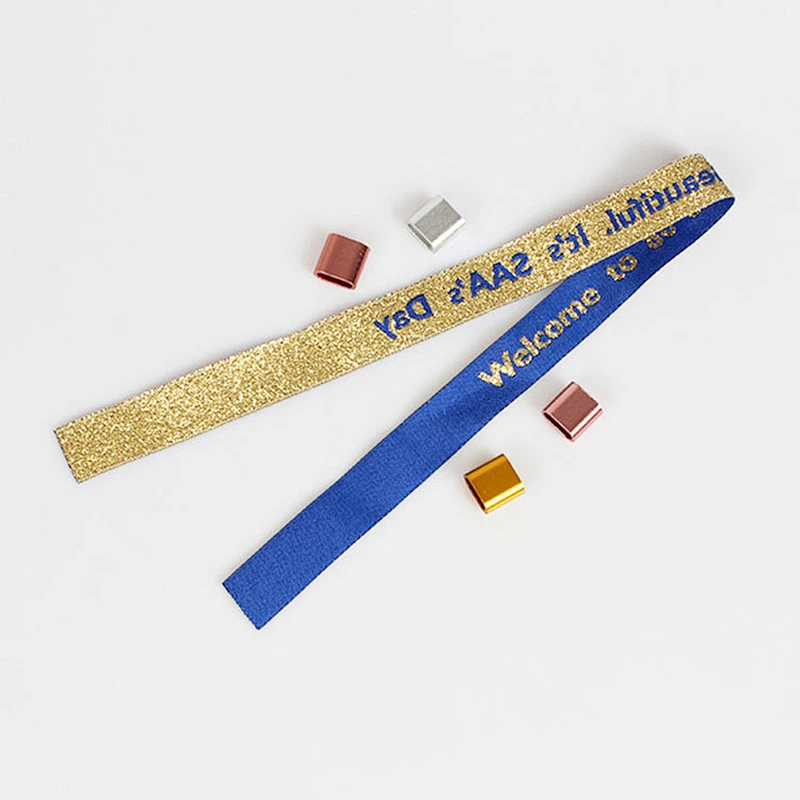 Event fabric wedding party wristbands with beautiful logo
