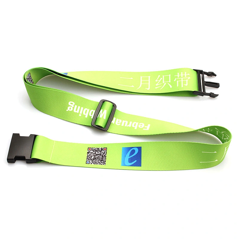 Wholesale promotional custom design logo polyester luggage belts with lock
