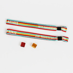 Christmas Gifts 2019 Branding Fabric Woven Festival Bracelet For Event