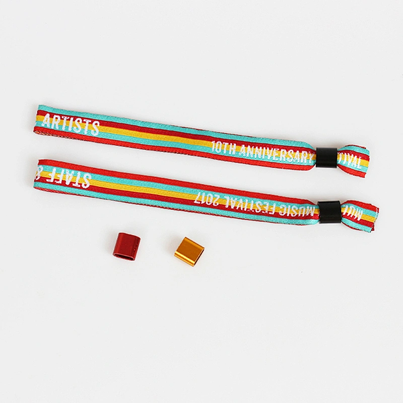 Christmas Gifts 2019 Branding Fabric Woven Festival Bracelet For Event