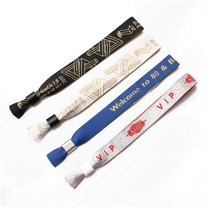Handmade event fabric bracelets with slide lock