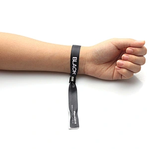 Ribbon one time use wristband sample free for festival