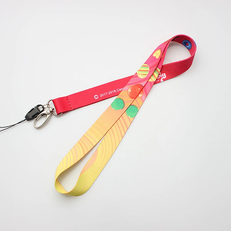 Factory OEM high quality polyester keychain lanyard