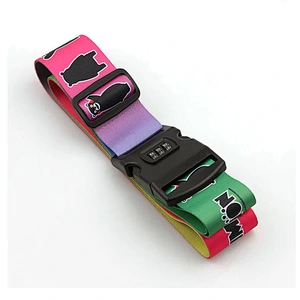 Personalized lockable adjustable polyester travel baggage belt
