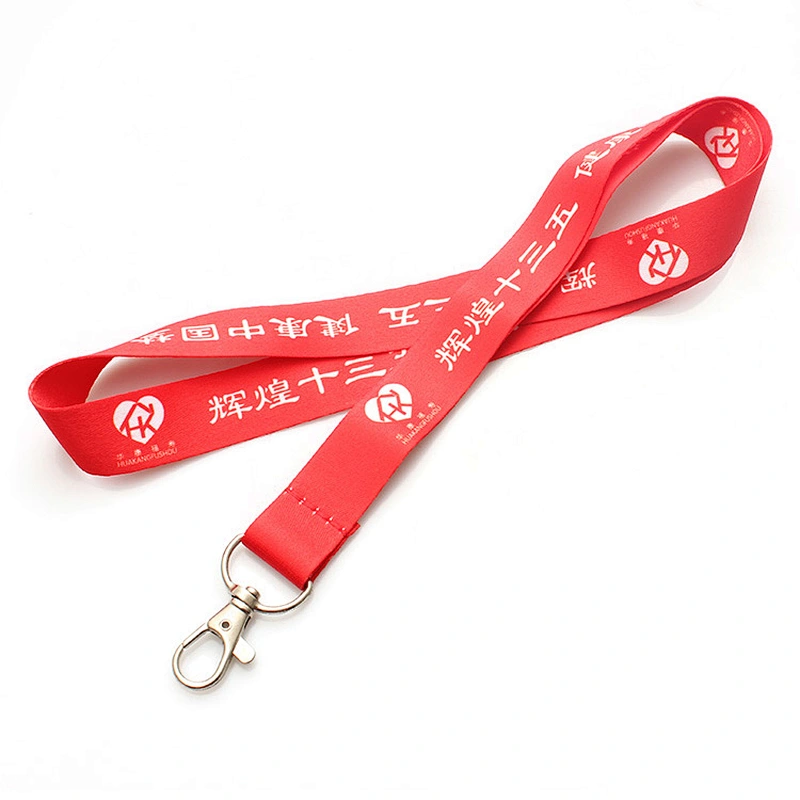 Personalized heat transfer printing lanyard keychain with hook