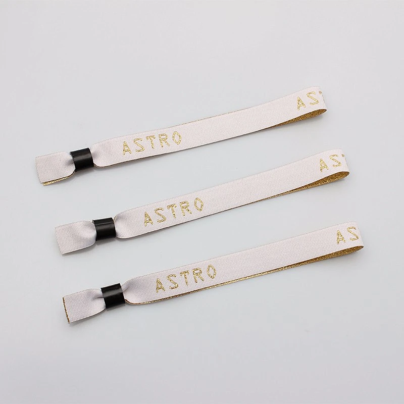 Factory directly selling weave logo polyester rfid wristband