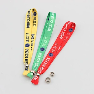 Promotional polyester admission wristbands with plastic hook for event