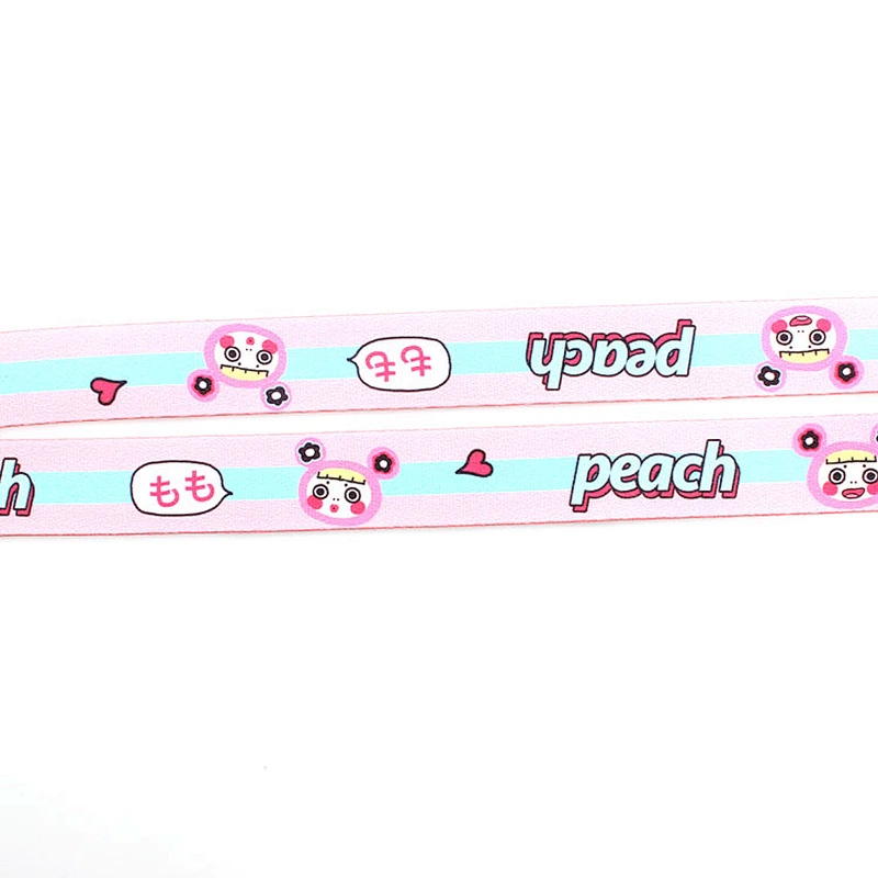 Custom heat transfer printed cartoon cute lanyards for women