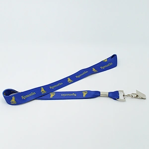 Cool design custom logo festival event staff wear polyester alligator clip stain lanyard