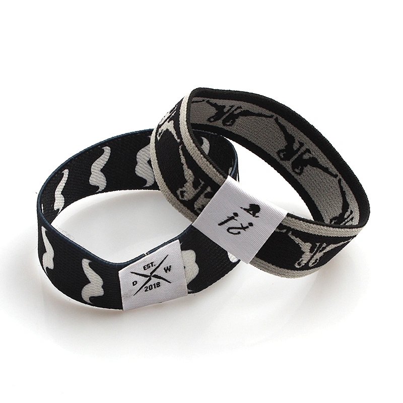 Woven rfid elastic fabric bracelet wristband custom