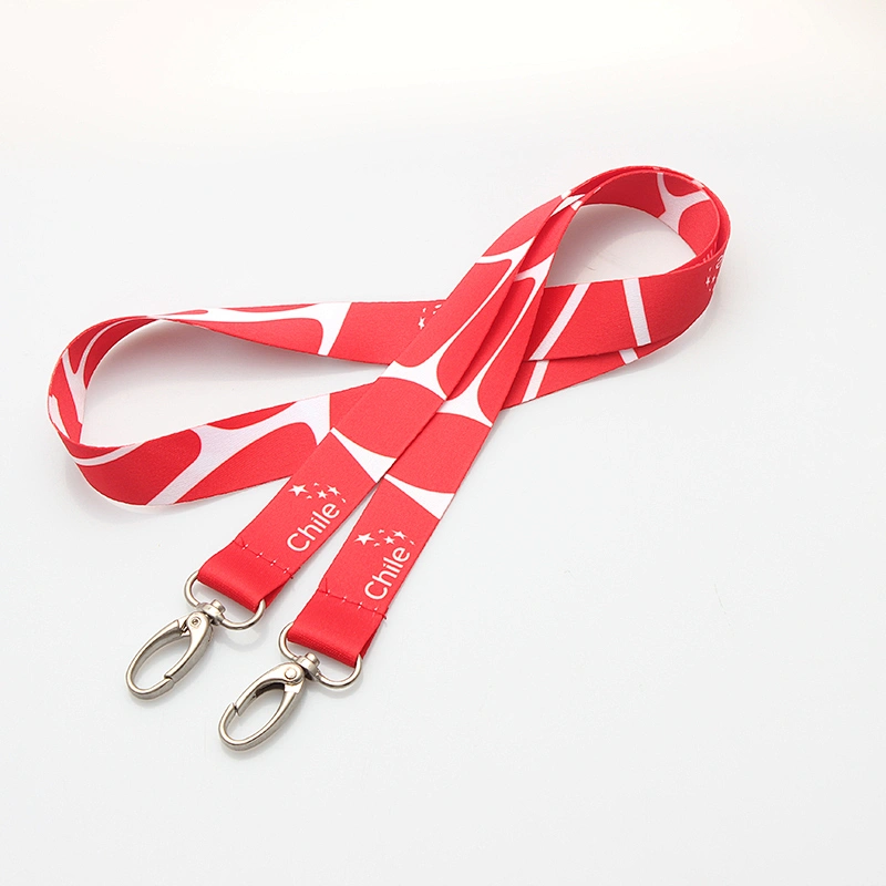 No minimum order red sublimation printing polyester neck lanyard