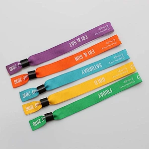 Novelty cloth fabric logo custom entrance wristbands