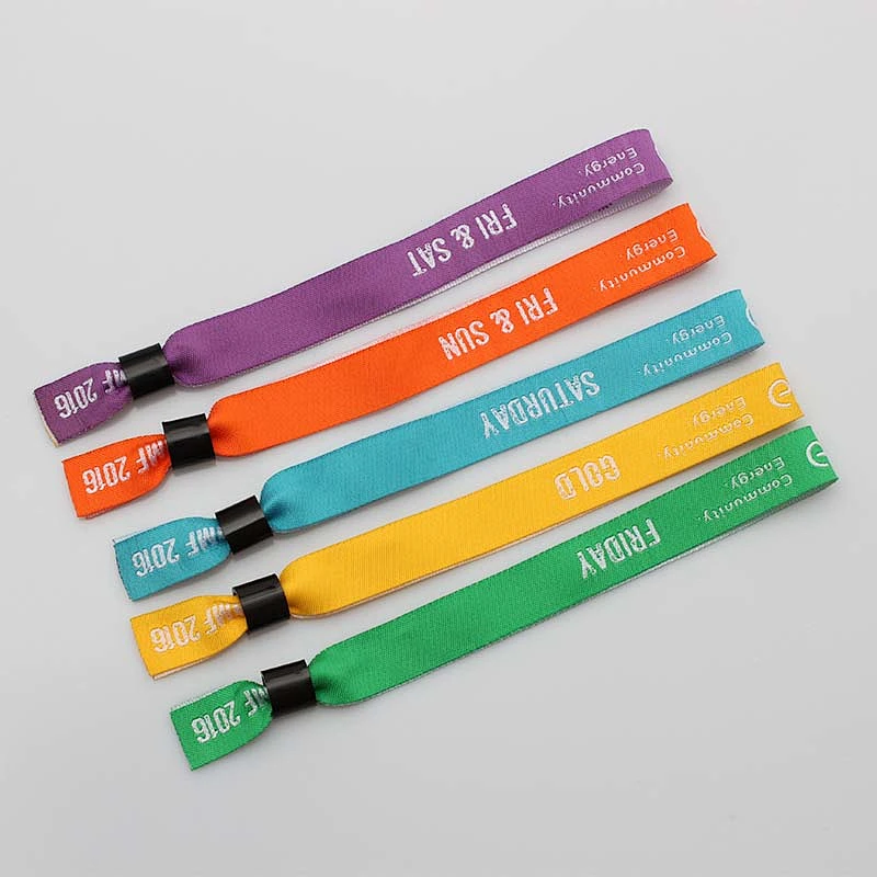 Novelty cloth fabric logo custom entrance wristbands