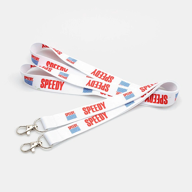 High quality sublimation white logo cheap custom printed camo lanyard