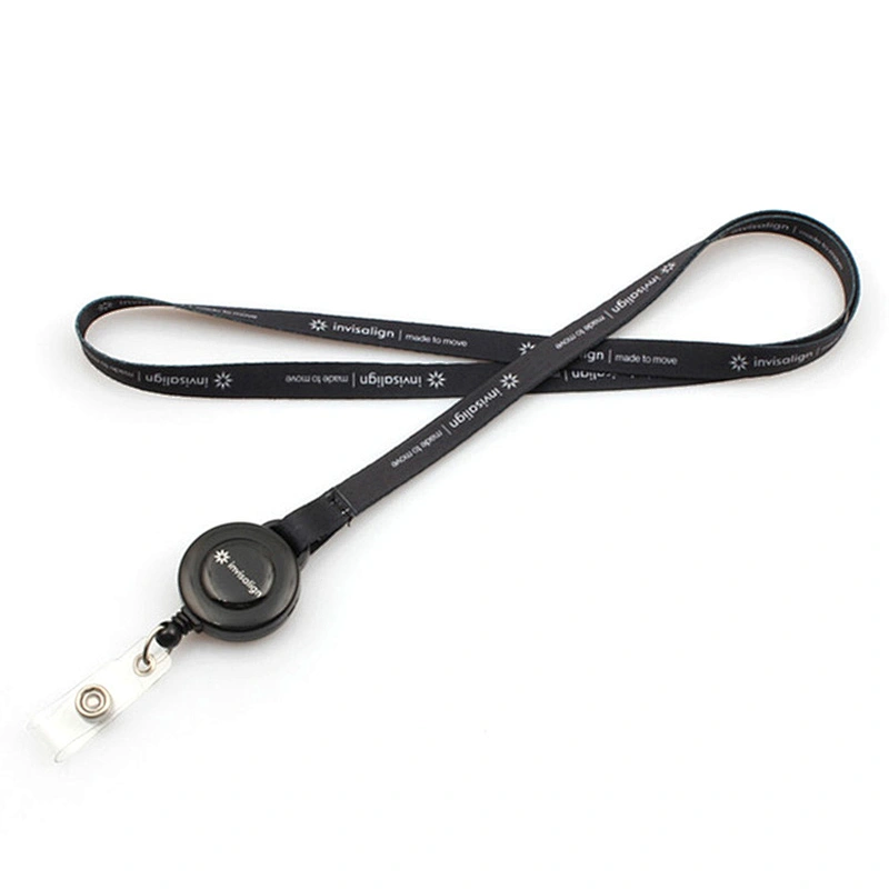 Customized retractable yoyo silk screen printing satin lanyard