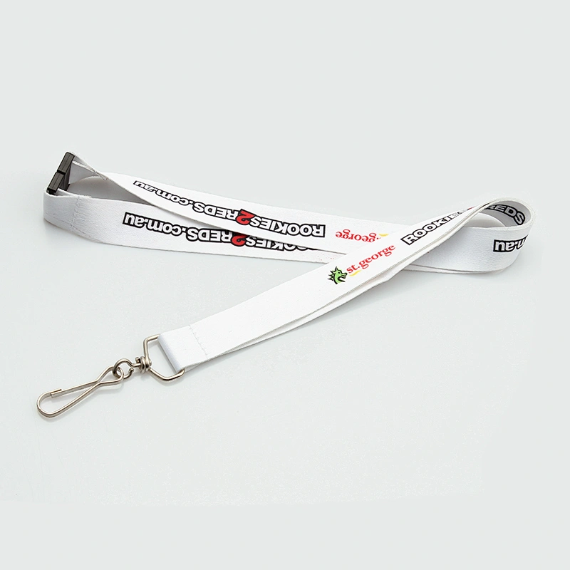 2019 custom heat transfer polyester lanyard with safety clip