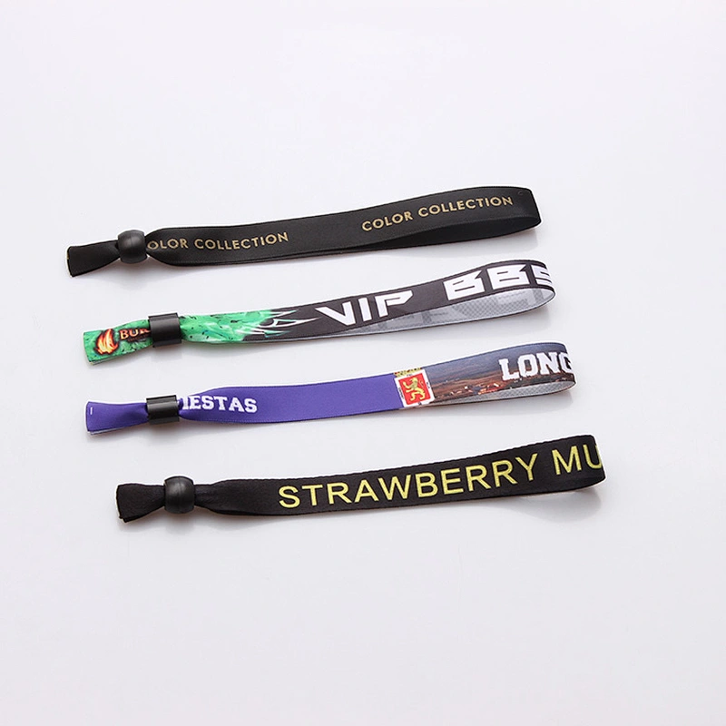 Ribbon one time use wristband sample free for festival