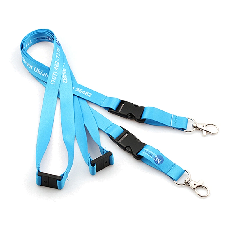 Dye sublimation printing logo custom polyester neck lanyards with disconnect buckle