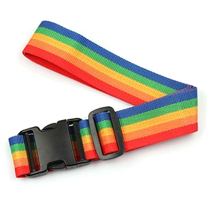 Fashion cheap custom polyester rainbow luggage strap