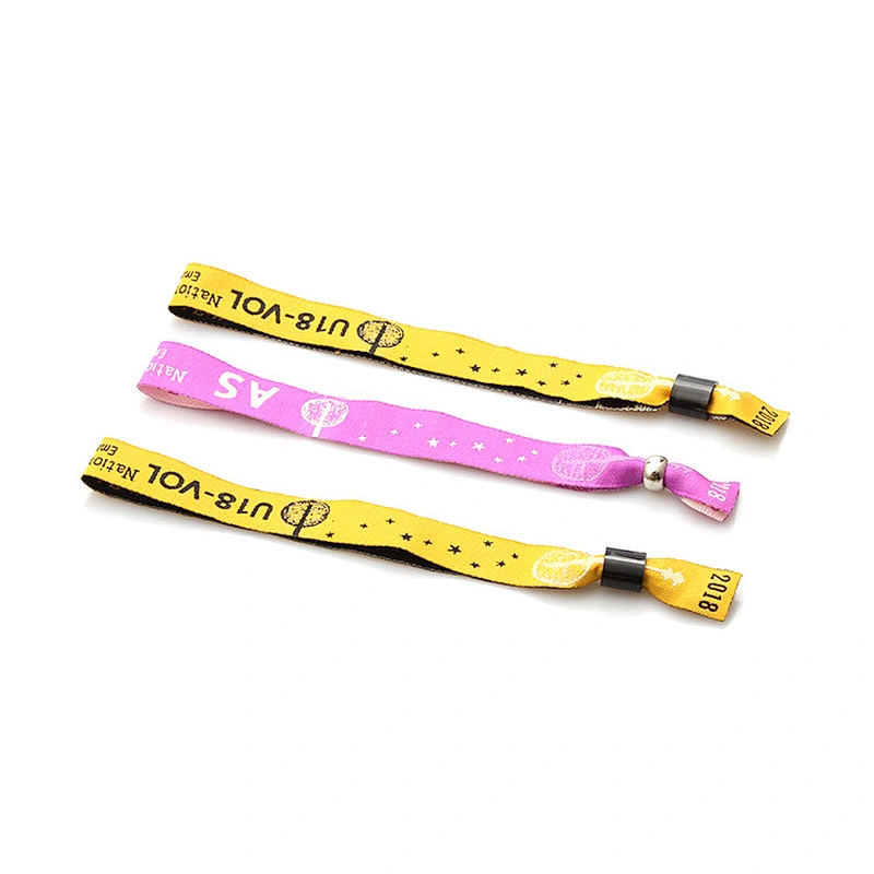 Factory direct free sample custom music festival ticket wristband with plastic slider