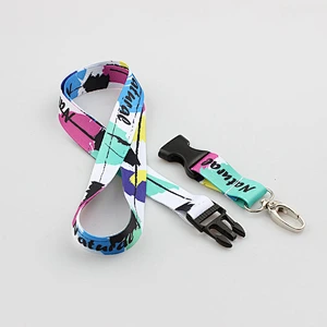 Cheap custom design your own polyester dye sublimation lanyards with accessories