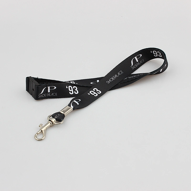 High quality and low price heat transfer polyester neck lanyard with dog hook