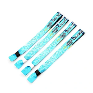 Hot sales custom logo festival fabric woven wristbands for event