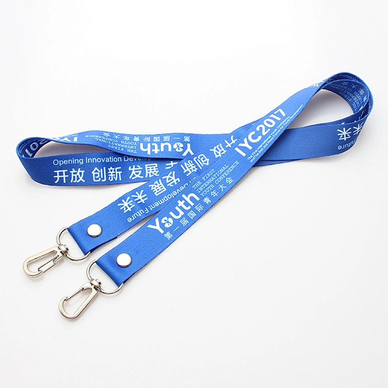 Hot flat heat transfer printing lanyard with oval hook