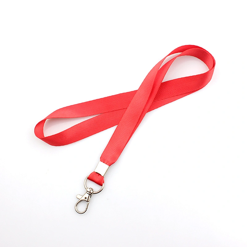 Promotion cheap custom pure color red lanyards no minimum order
