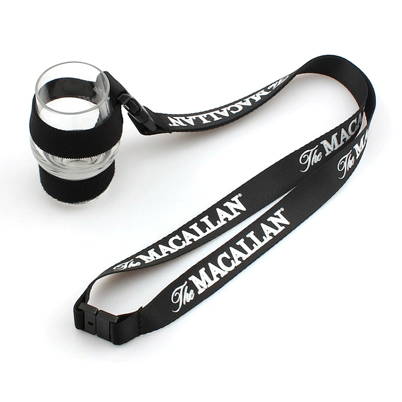 Personalised cheap custom blue lanyards with plastic bottle buckle