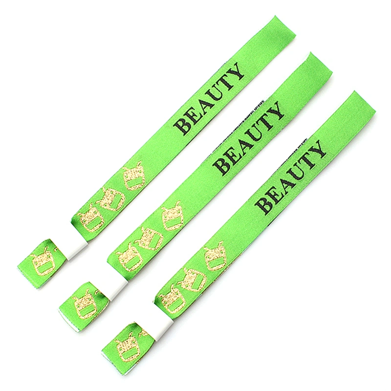 Promotional woven logo music festival wristband no minimum order