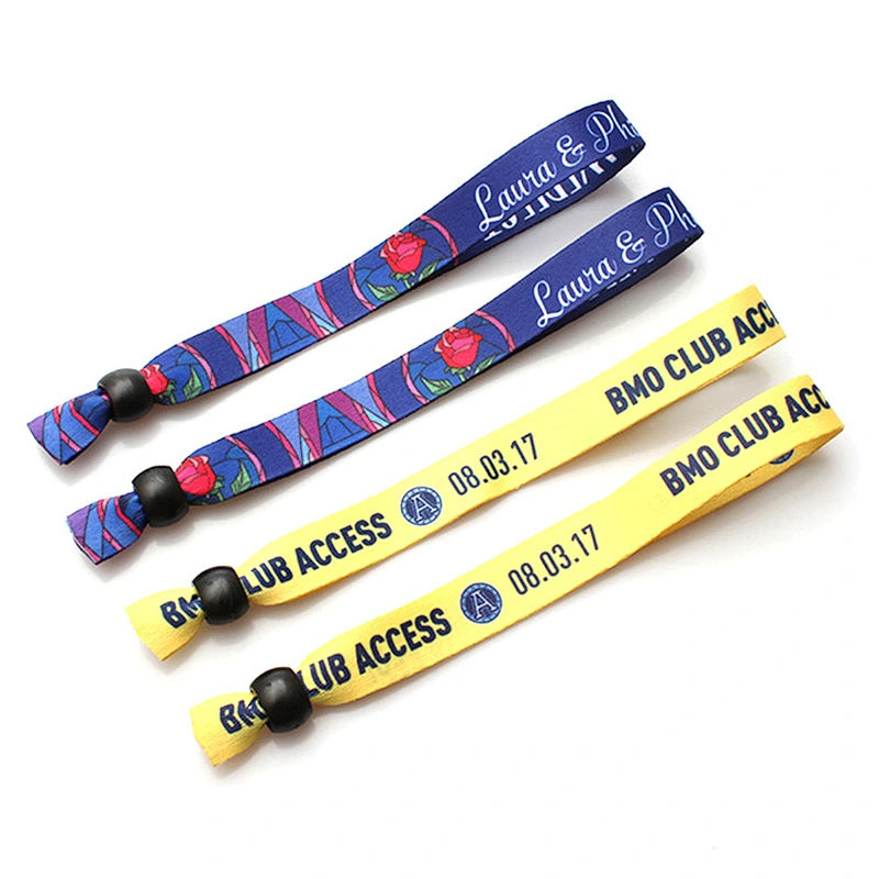 Custom design printed sublimation polyester customized festival fabric wristbands for events