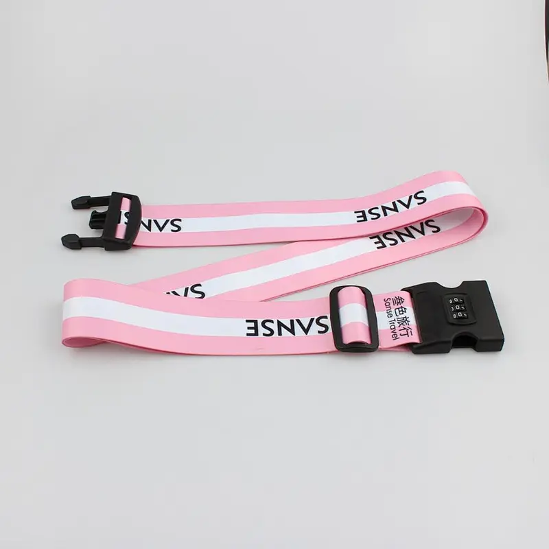 Custom personalized security cross luggage belts with adjustable lock