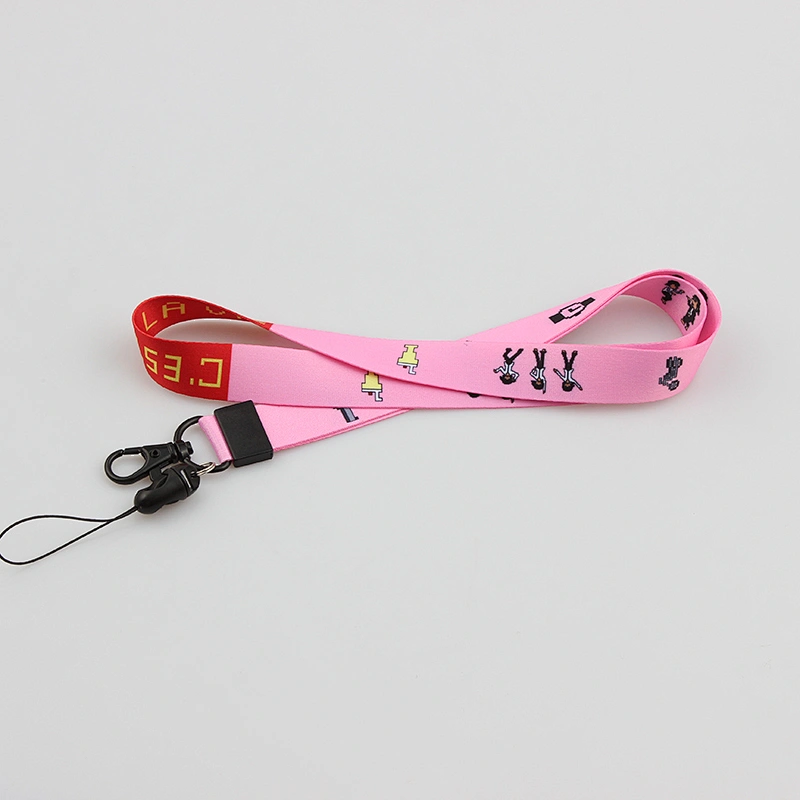 Hot sale printed your own logo heat transfer polyester neck lanyard with sample free