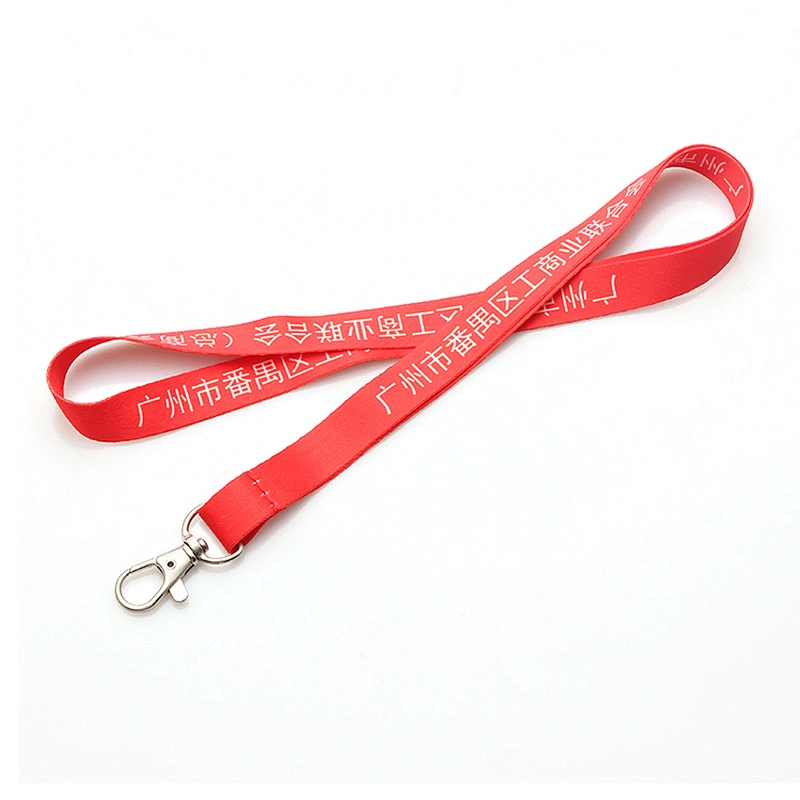 Personalized heat transfer printing lanyard keychain with hook