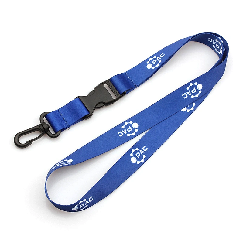 Promotional custom printed neck polyester lanyard with logo free sample