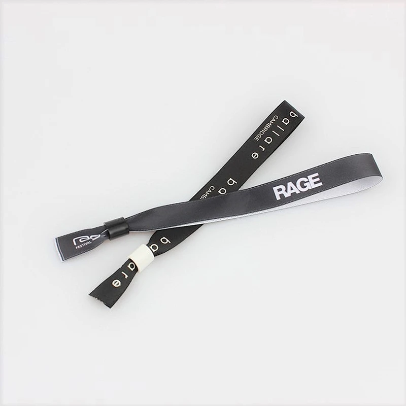 Experienced cheap custom made thin terry cloth festival woven wristbands