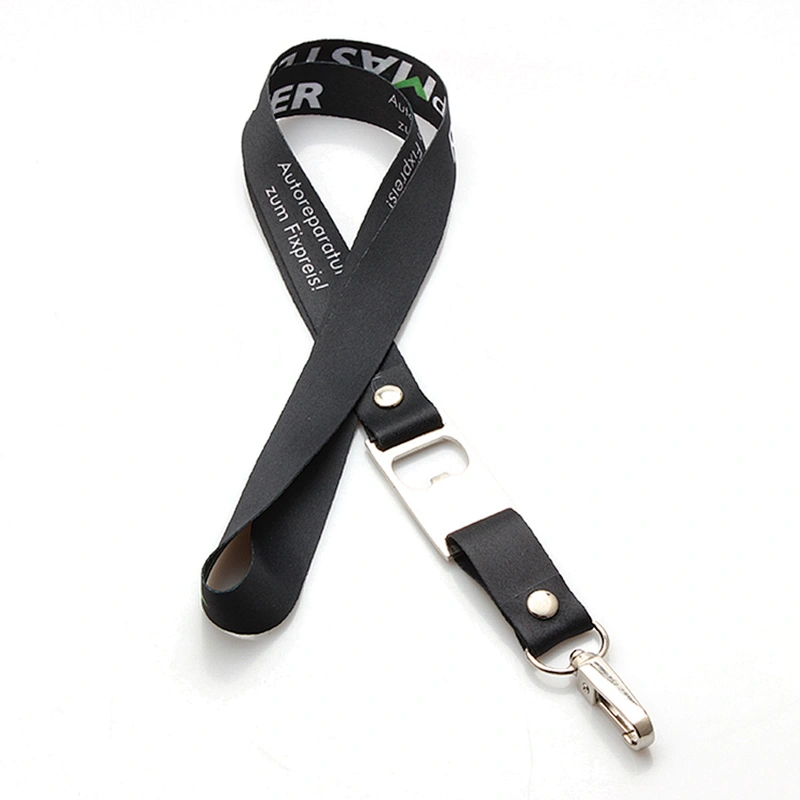 Cheap custom design your own logo neck strap custom bottle opener lanyard